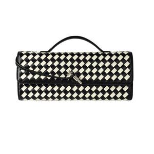 4027 Woven Purse Evening Clutch Woven Leather Handbags Crossbody Bag Purse